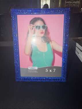 Blue Rhinestone 5x7 Picture Frame